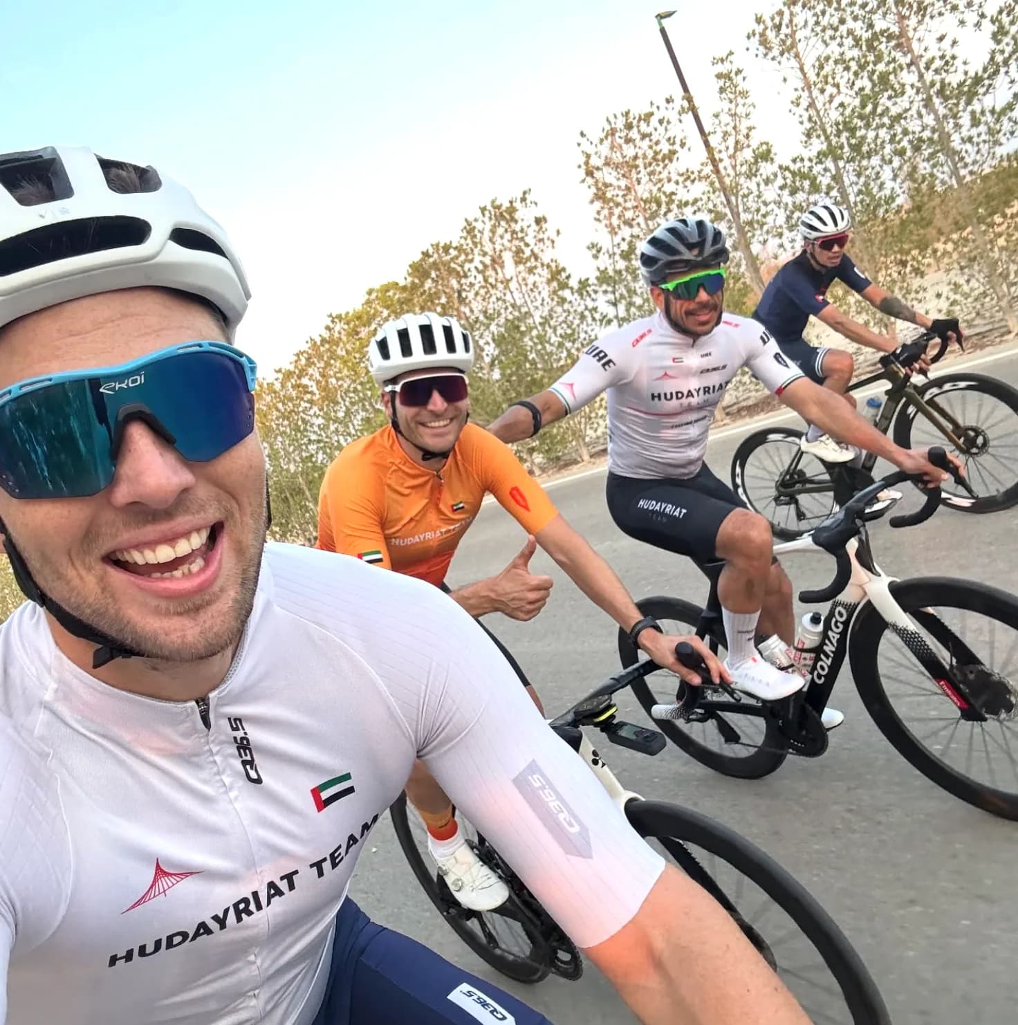 Group ride rolling through Abu Dhabi roads